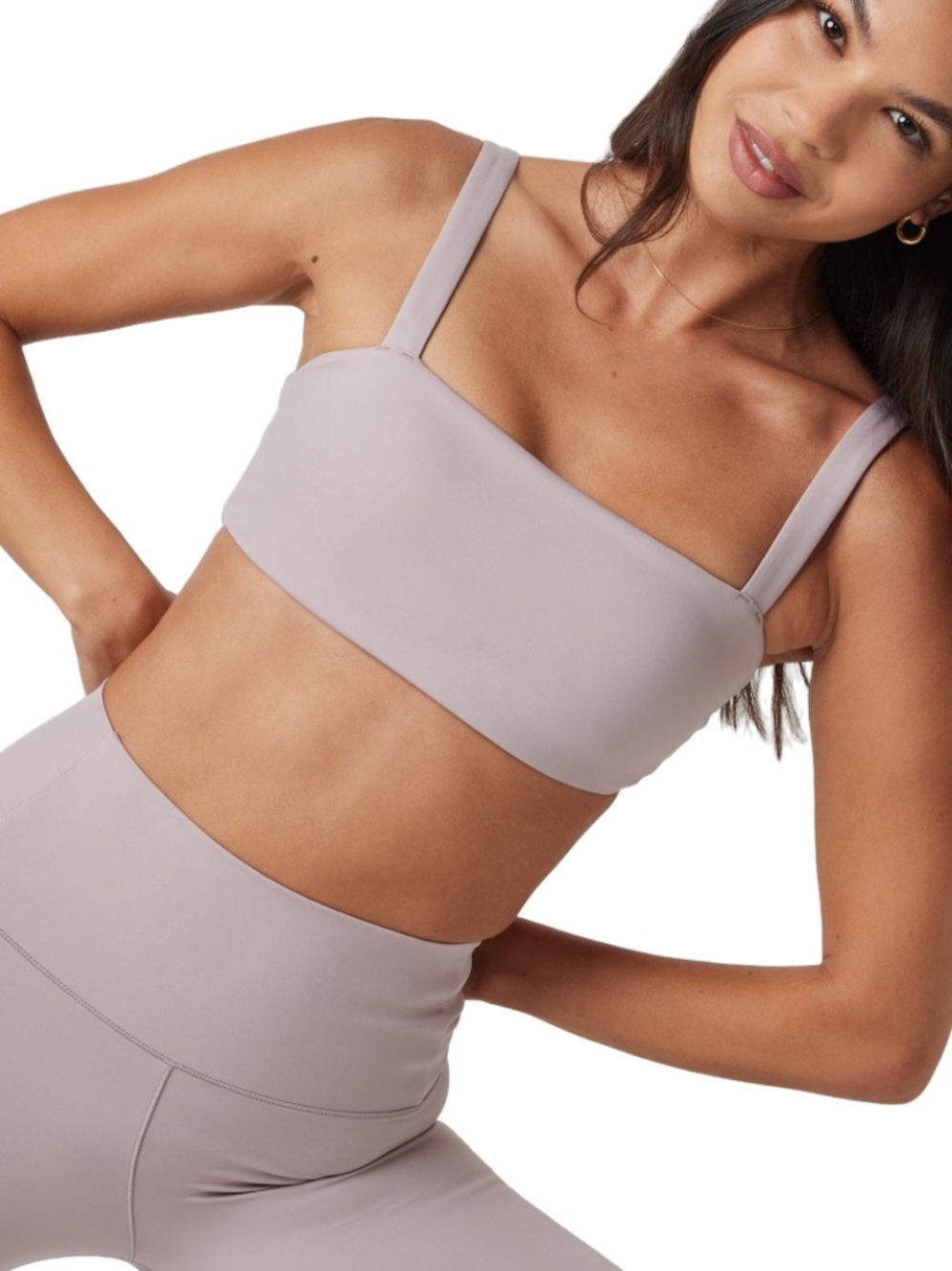 Vuori Evolve Square Neck Sports Bra Lilac Purple Padded